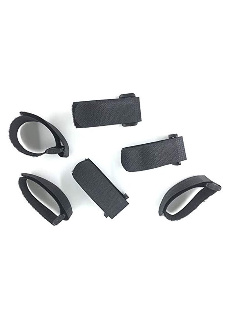 OIMG - 10Pack Hook And Loop Cable Straps Black 1"X 8" Self-Adhesive Nylon Straps Cable/Securing Straps With Buckles Adjustable Reusable Cinch Straps Cord Organizer (1"X8") - Image 1