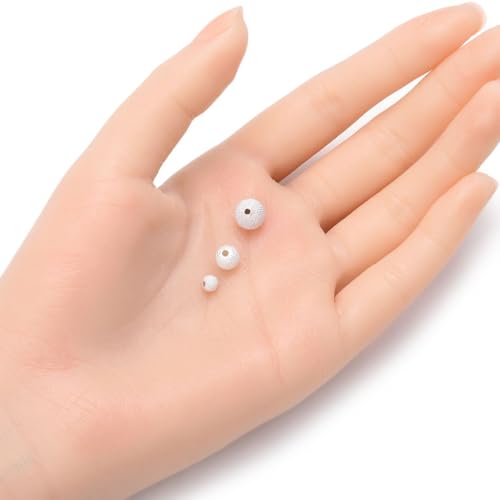 Adabele 20pcs Adabele Authentic 925 Sterling Silver 4mm (0.16 Inch) Small Sparkle Stardust Round Loose Beads Spacer for DIY Craft Jewelry Making SS245-4 - Image 2