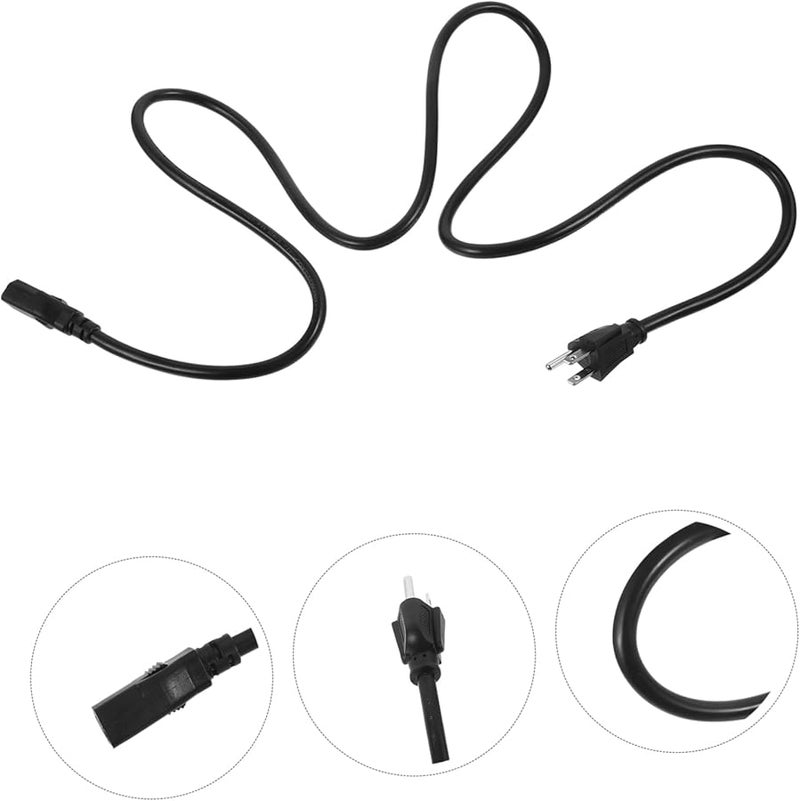 استبدال سلك الطاقة ذو الشق لمصباح التلفزيون سلك تمديد طويل قابس أمريكي - Image 1