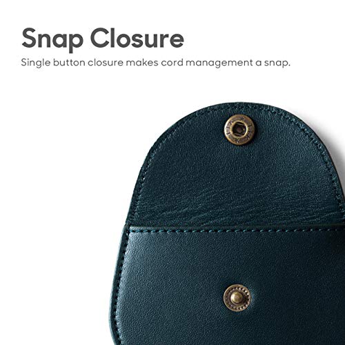 DailyObjects Pellet Cable/Coin Wallet | Multipurpose Real Leather Wallet/Clip Organiser/Cable Holder/Coin Wallet | (Red & Green) - Set of 2 - Image 4