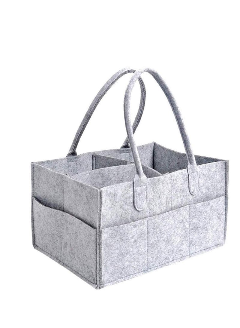 SOLARAE Diaper Caddy Organiser Portable Felt Diaper Nappy Toys Storage Bag Nursery Nappy Changing Organiser for Mom Newborn Kids Baby Diaper Caddy Baby Wipes Bag - Image 1