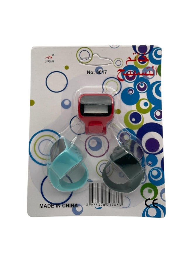 Digital Electronic Finger Counter Set, 3 Pieces, Multicolor