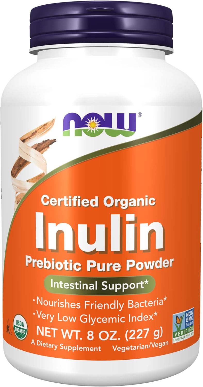 now مسحوق الإينولين العضوي من NOW - 8 أونصات - Image 1