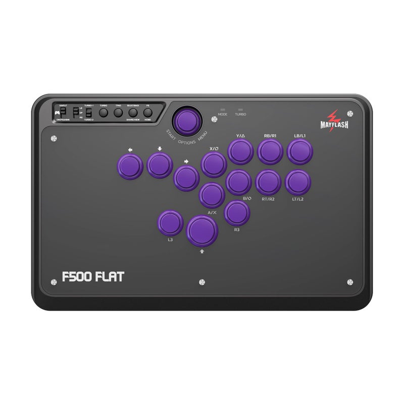 MAYFLASH F500 FLAT Fight Stick All Button Arcade Controller for PS4 PC Xbox Series SX Xbox One SwitchSwitch 2 Steam Deck macOS Android Raspberry Pi NEOGEO mini and more