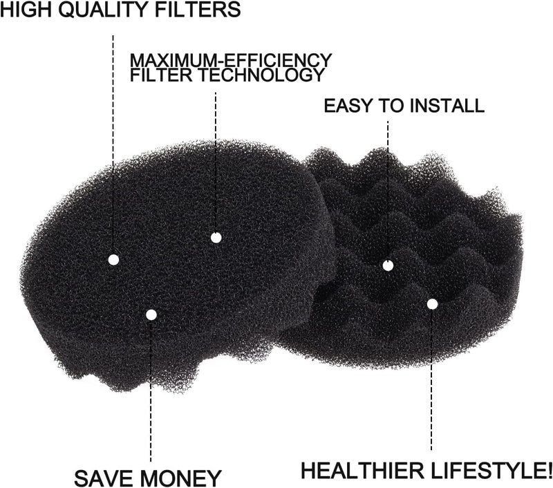 Swess FX4 Filter Media 8 Pack Compatible with Fluval FX4FX5FX6 Canister Foam  FX6 Carbon Filter Pads Replacement Aquarium Filter Accessories 669 x 669 x 157 Inch Black - Image 4