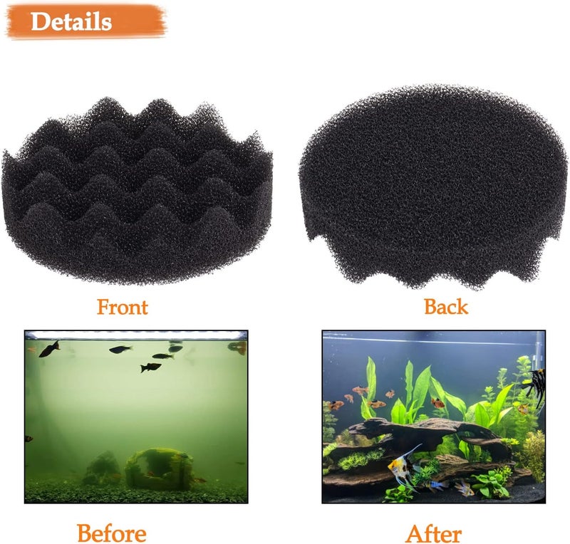 Swess FX4 Filter Media 8 Pack Compatible with Fluval FX4FX5FX6 Canister Foam  FX6 Carbon Filter Pads Replacement Aquarium Filter Accessories 669 x 669 x 157 Inch Black - Image 2