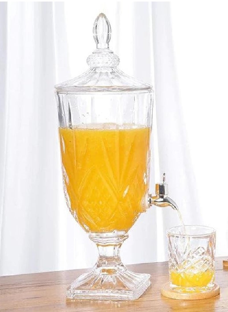 Generic - Glass Drink Dispenser with Tap 3L Water Cocktail Cold Beverage Drink Juice Jar - Image 1