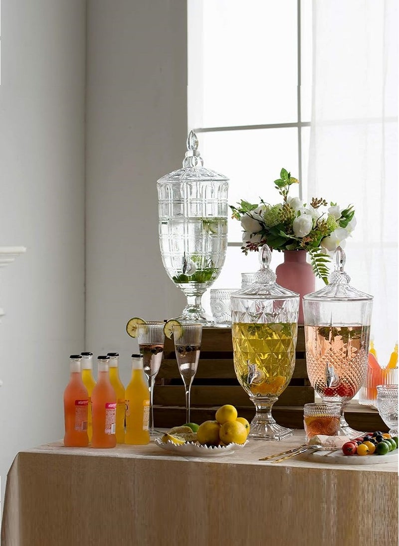 Generic - Glass Drink Dispenser with Tap 3L Water Cocktail Cold Beverage Drink Juice Jar - Image 1