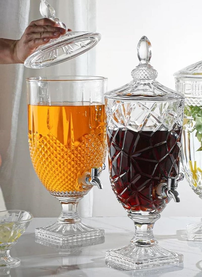 Generic - Glass Drink Dispenser with Tap 3L Water Cocktail Cold Beverage Drink Juice Jar - Image 1