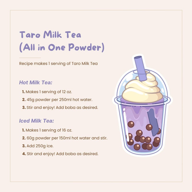 Bossen Bubble Tea All-in-One Powder Mix (Taro) - Image 3