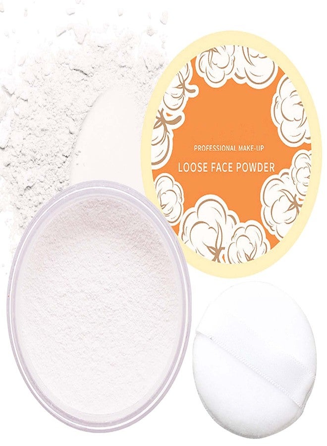 WENJLYJ Oil Control Loose Face Powder,Translucent Setting Powder With a Powder Puff Long Lasting Makeup Covering Blemishes Brightens Skin Tone,Natural Matte Loose Powder for Women（1） - Image 1