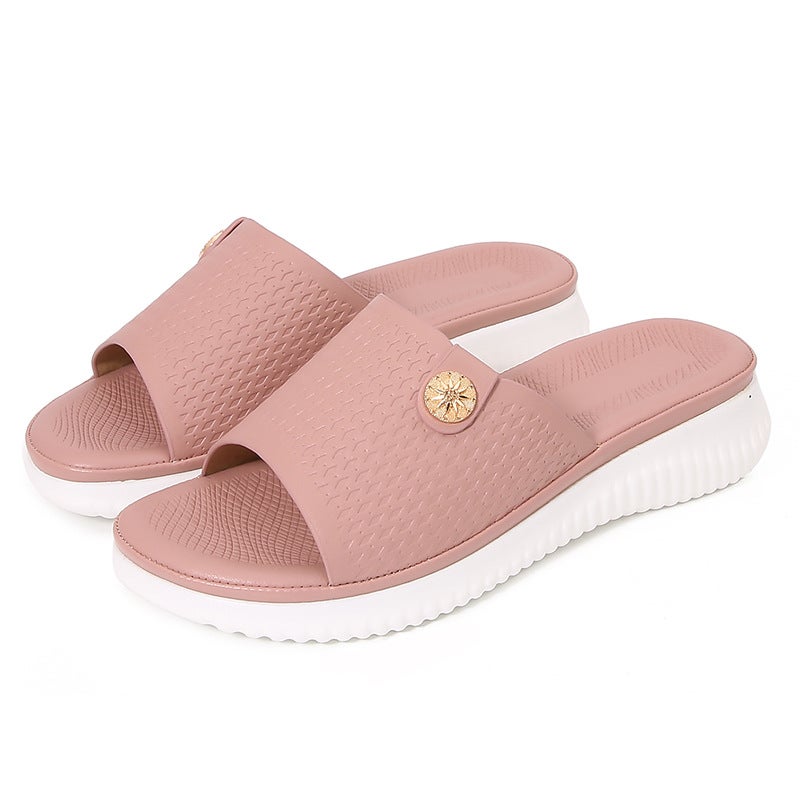 2024Ladies shoes new bohemian style band elastic rubber band flat women''s slippers - Image 1