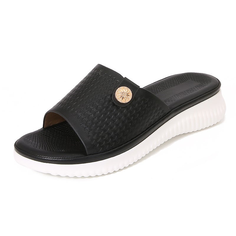 2024Ladies shoes new bohemian style band elastic rubber band flat women''s slippers - Image 5