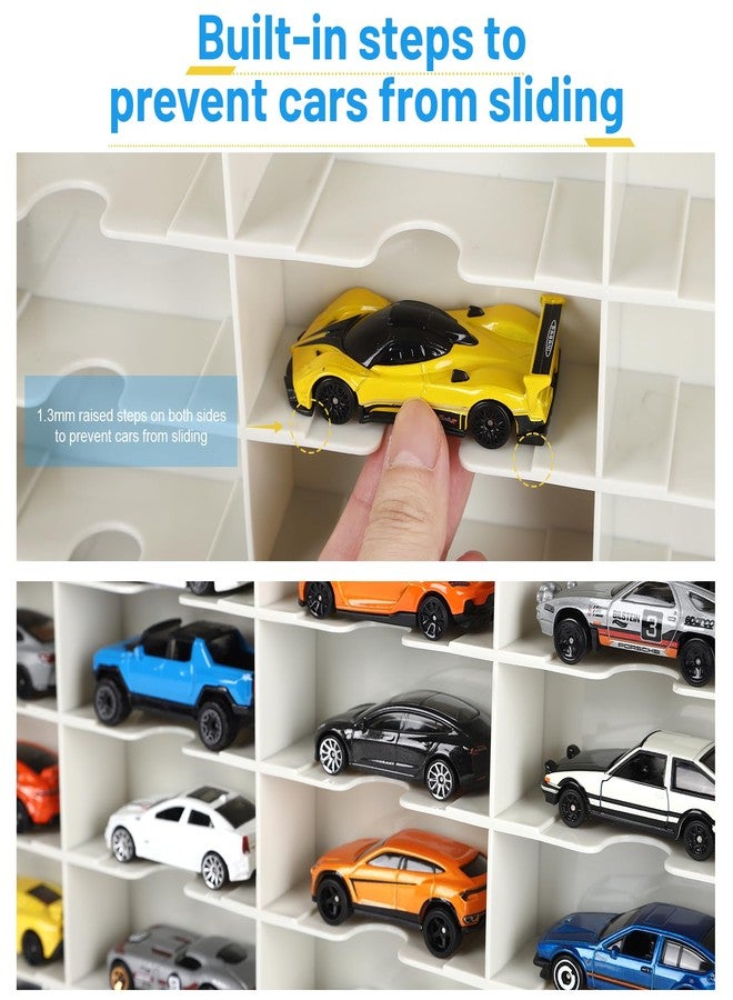 Saichotoy Storage Case for Hot Wheels - Carrying Display Case for 1/64 Scale Toy Cars, 48-Slot Double-Sided Transparent Organizer with Built-in Steps Prevent Sliding & Adjustable Dividers - Image 2