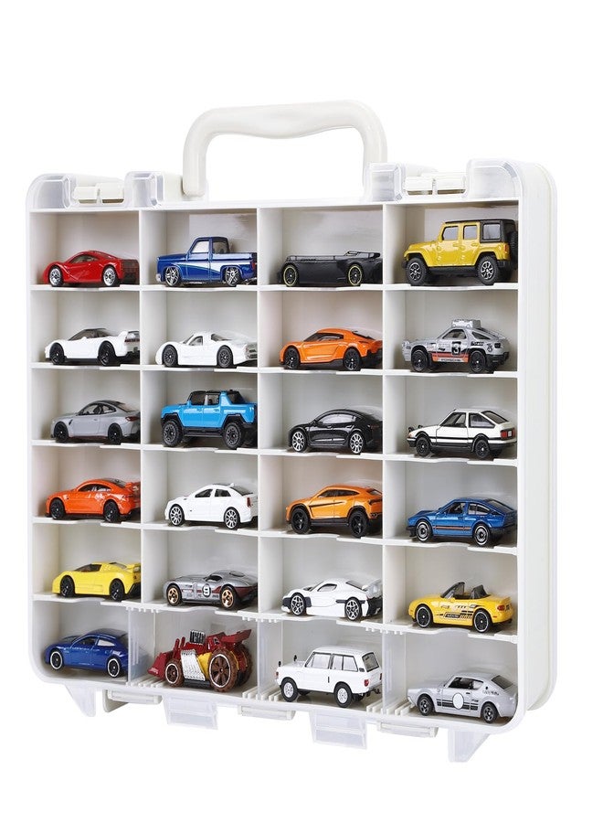 Saichotoy Storage Case for Hot Wheels - Carrying Display Case for 1/64 Scale Toy Cars, 48-Slot Double-Sided Transparent Organizer with Built-in Steps Prevent Sliding & Adjustable Dividers - Image 1