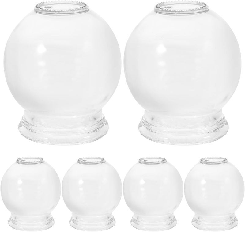 Healifty Healifty 6Pcs Cupping Therapy Sets: Glass Fire Thick Glass Cupping Set Chinese Acupoint Vacuum Cupping Therapy for Massage Back Relieve Fatigue (No. 2) 