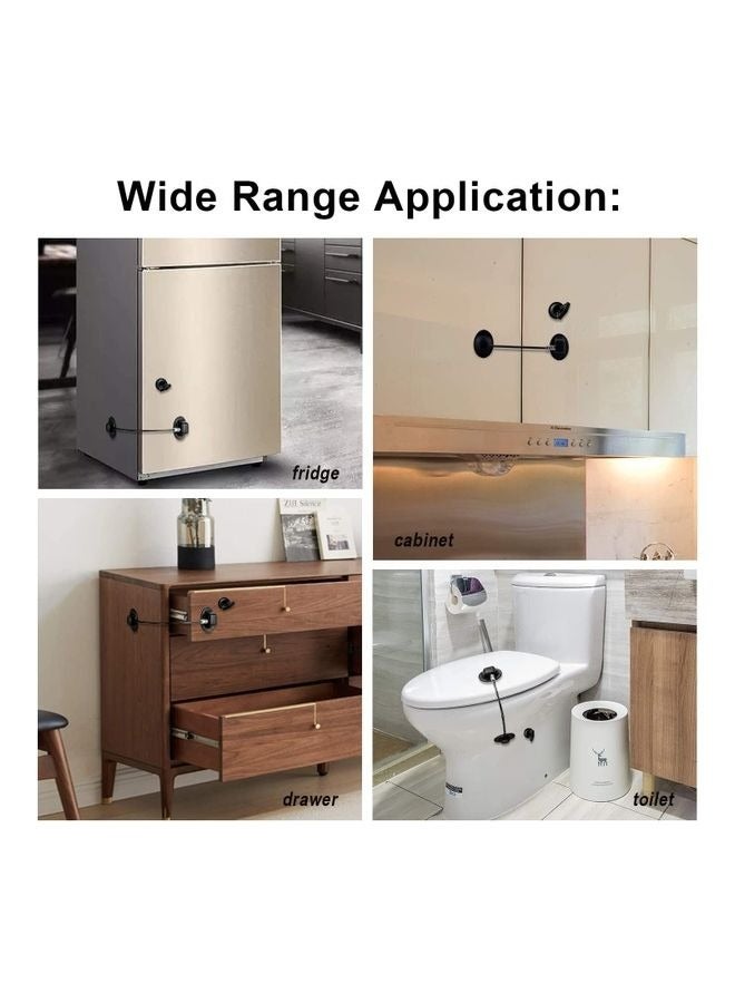 2-Piece Chilproof Fridge Freezer Door Lock,efrigerator Lock with Key Self-adhesive Freezer Door Drawer Lock Without Punching Child Safety Lock Furniture Sliding Window Limiter Mini Anti-theft Lock  - Image 5
