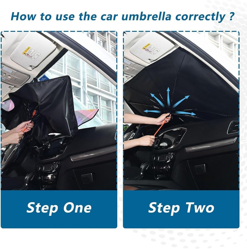 Windshield Sun Shade Umbrella Flower Texture Colors – Fashion Design, Protect Car from Sun & Heat Damage, Easy Store, Universal Fit 55” x 27.5” - Image 5