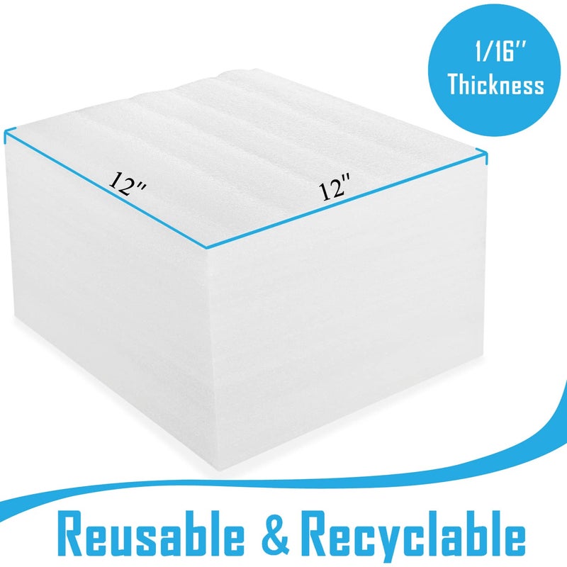 DAT 100 Pack Foam Sheets, DAT 12" x 12", 1/16" Thickness, Foam Wrap Cushioning Material, Moving Supplies for Packing Storage and Shipping - Image 5