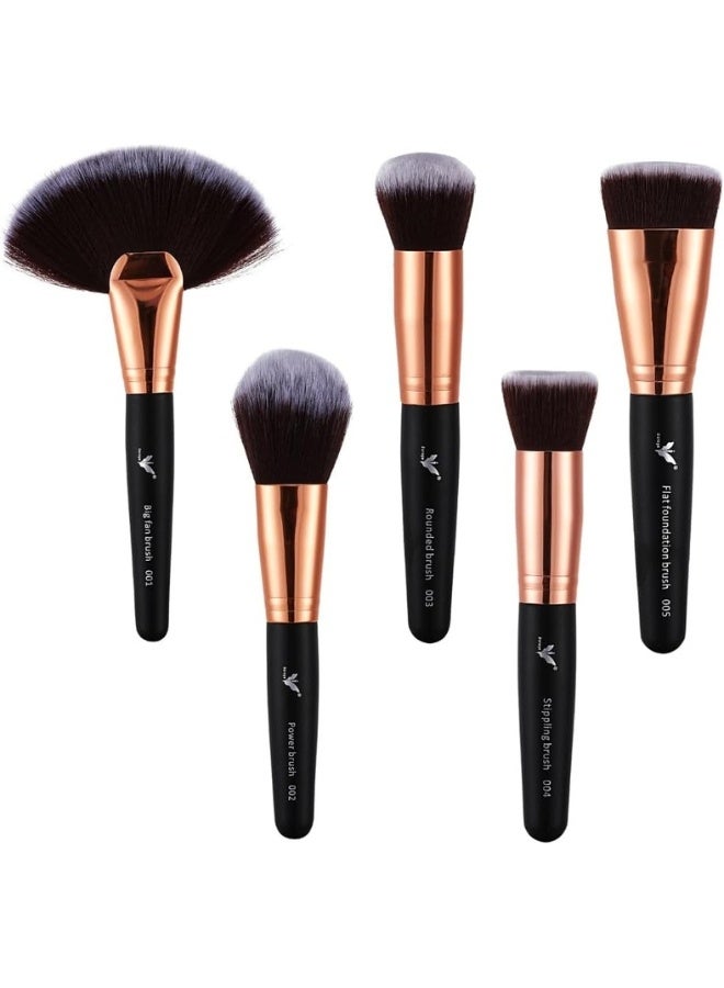 daroge 29-Piece Makeup Brush Set Black/Rose Gold - Image 3