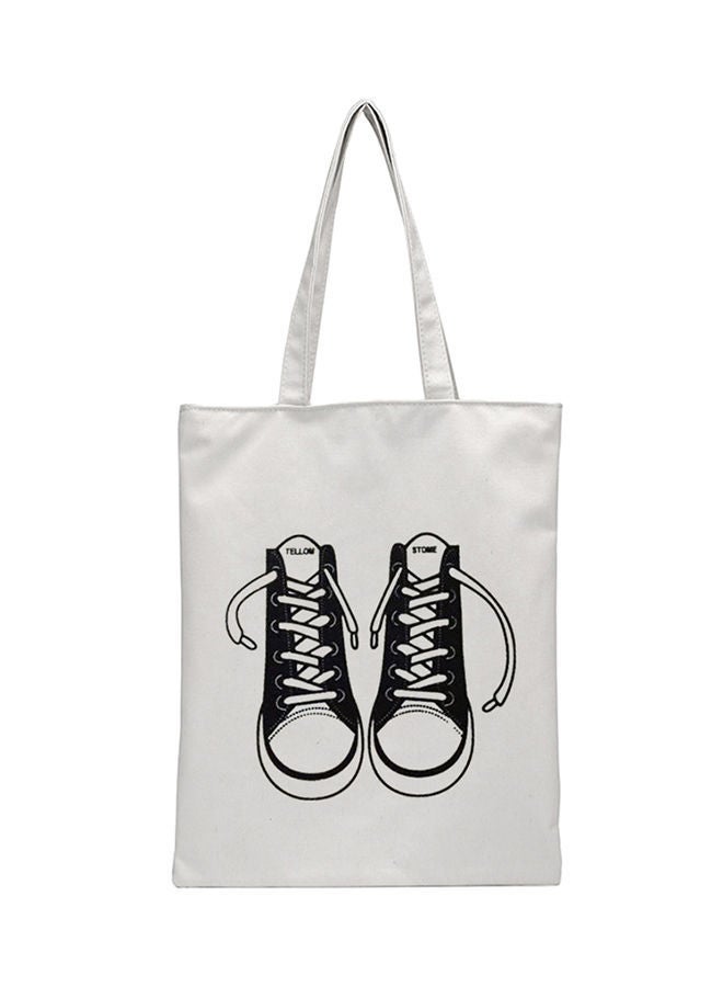 NIBEMINENT Canvas Shopper Bag White