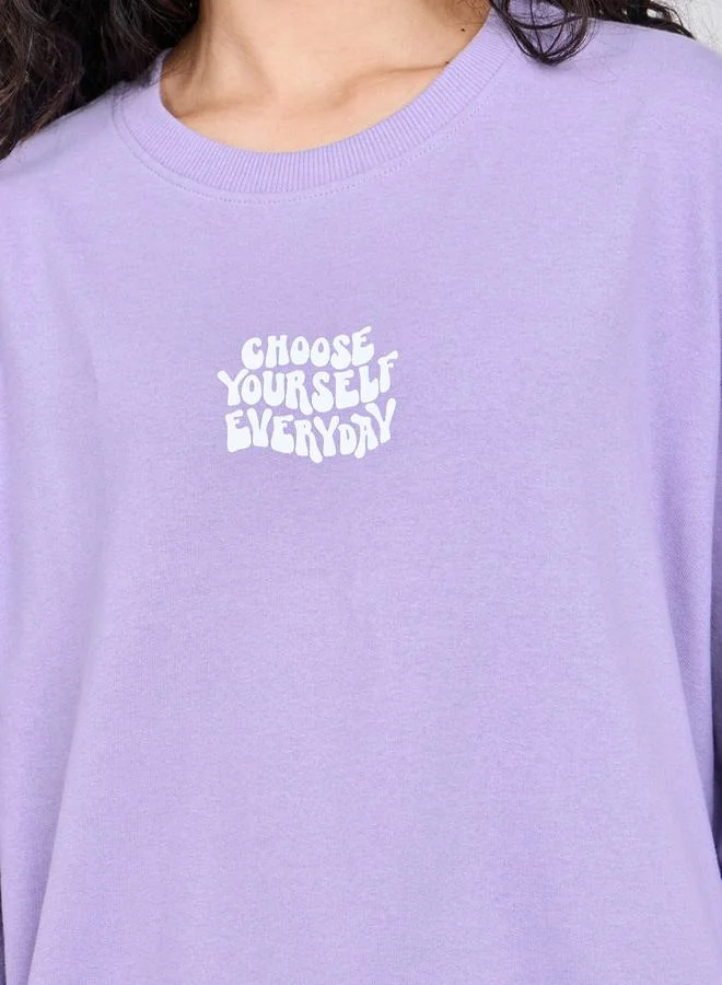 Styli Regular Fit Slogan Print Regular Length Sweatshirt