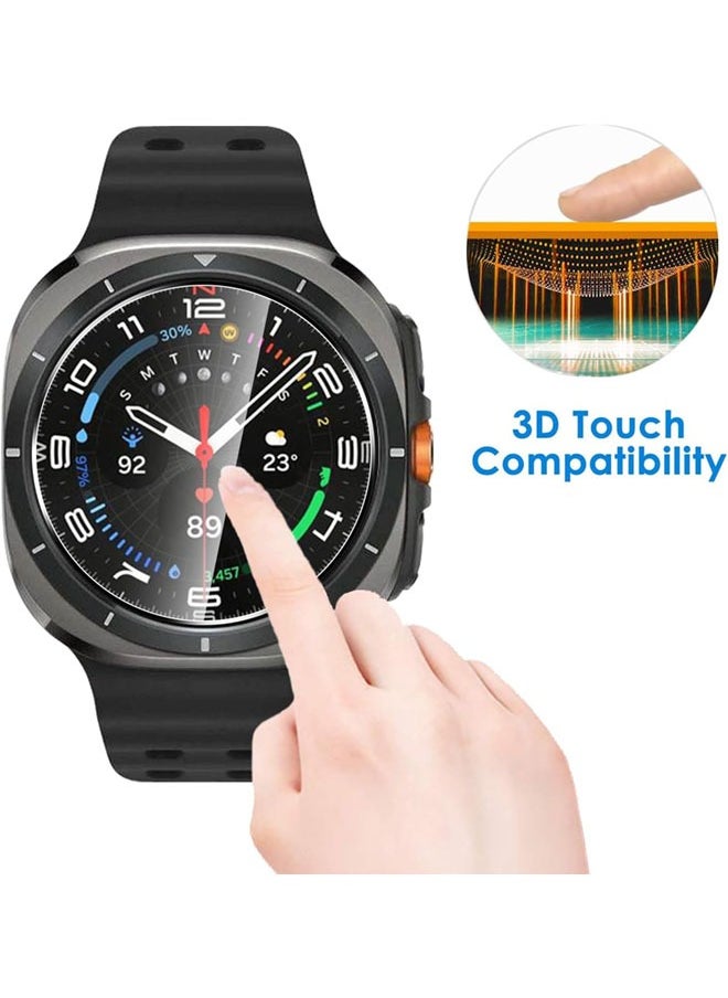 SJet 2 Pack Screen Protector for Samsung Galaxy Watch 7 Ultra 47mm Tempered Glass Film，9H Hardness,Ultra Resistant,Anti-Fingerprints,No Bubbles,HD-Clear,Easy Install  - Image 2