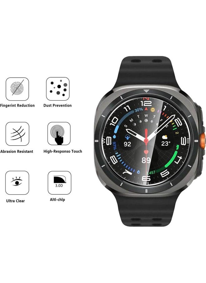 SJet 2 Pack Screen Protector for Samsung Galaxy Watch 7 Ultra 47mm Tempered Glass Film，9H Hardness,Ultra Resistant,Anti-Fingerprints,No Bubbles,HD-Clear,Easy Install  - Image 4