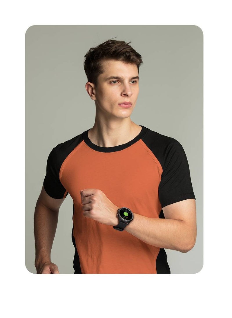 Mibro - A2 Sporty Bluetooth Calling Smart Watch 1.39 Inch HD Screen Round Dual Straps Optical Heart Rate Sensor SpO2 Sensor Accelerometer Bluetooth 5.3 Connectivity 2ATM Waterproof 350mAh Battery Black - Image 1