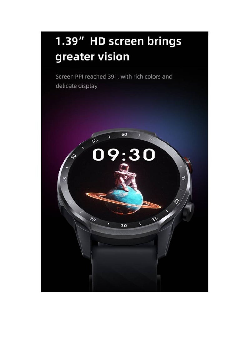 Mibro - A2 Sporty Bluetooth Calling Smart Watch 1.39 Inch HD Screen Round Dual Straps Optical Heart Rate Sensor SpO2 Sensor Accelerometer Bluetooth 5.3 Connectivity 2ATM Waterproof 350mAh Battery Black - Image 1