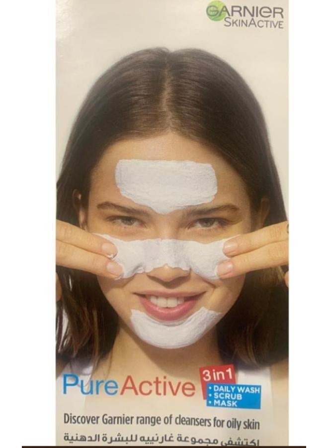 Set of 6 Garnier Pure Active 3 in 1 wash, mask and scrub 4 ml - Image 2