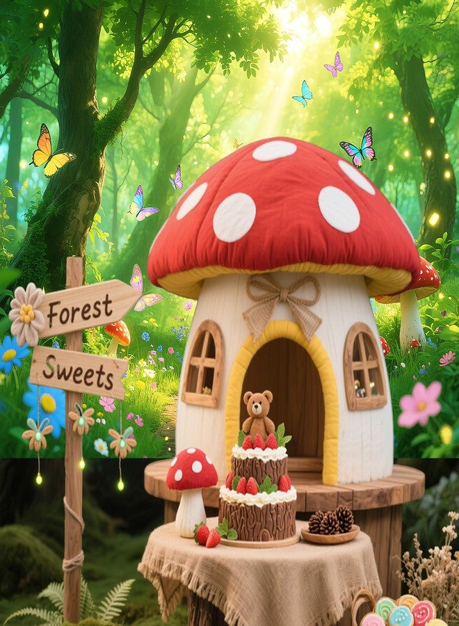 Gaofly 7x5FT Enchanted Forest Backdrop with 19.68FT Ribbon - Magic Fairy Garden Photography Background for Party, Birthday Decor, Spring Photo Booth Props - Image 5
