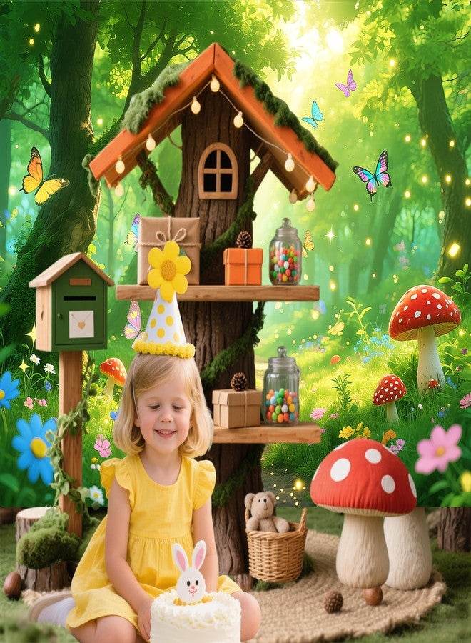 Gaofly 7x5FT Enchanted Forest Backdrop with 19.68FT Ribbon - Magic Fairy Garden Photography Background for Party, Birthday Decor, Spring Photo Booth Props - Image 4