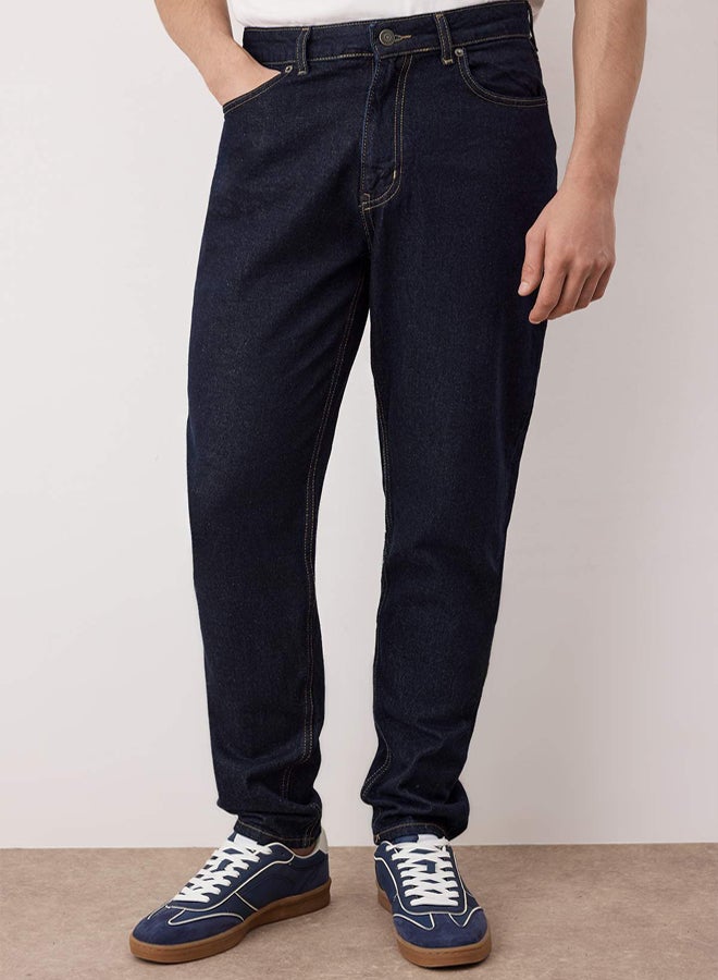 trendyol Dark Navy Essential Fit Tobacco Stitched Jeans Jeans Pants - Image 3