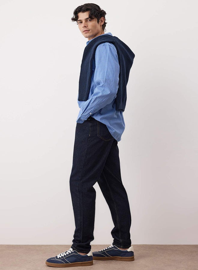 trendyol Dark Navy Essential Fit Tobacco Stitched Jeans Jeans Pants - Image 1