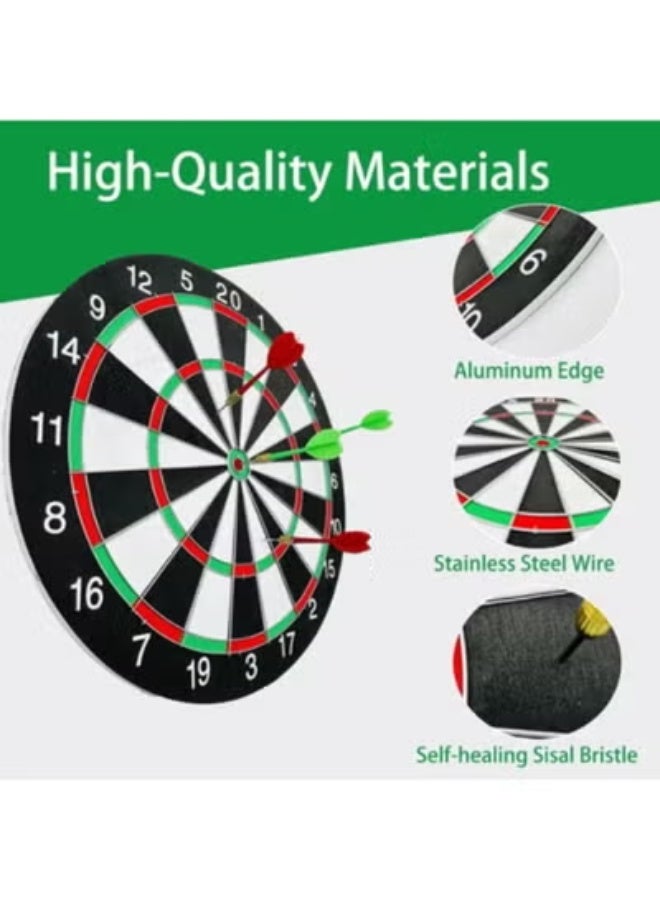 لوحة سهام مزدوجة الجانبين مقاس 15 بوصة مع 6 سهام من الفولاذ والبلاستيك - Image 4