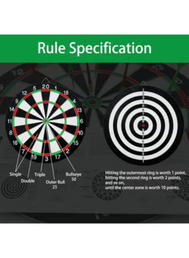 لوحة سهام مزدوجة الجانبين مقاس 15 بوصة مع 6 سهام من الفولاذ والبلاستيك - Image 5