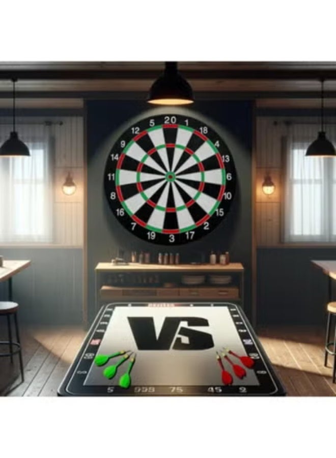 لوحة سهام مزدوجة الجانبين مقاس 15 بوصة مع 6 سهام من الفولاذ والبلاستيك - Image 2