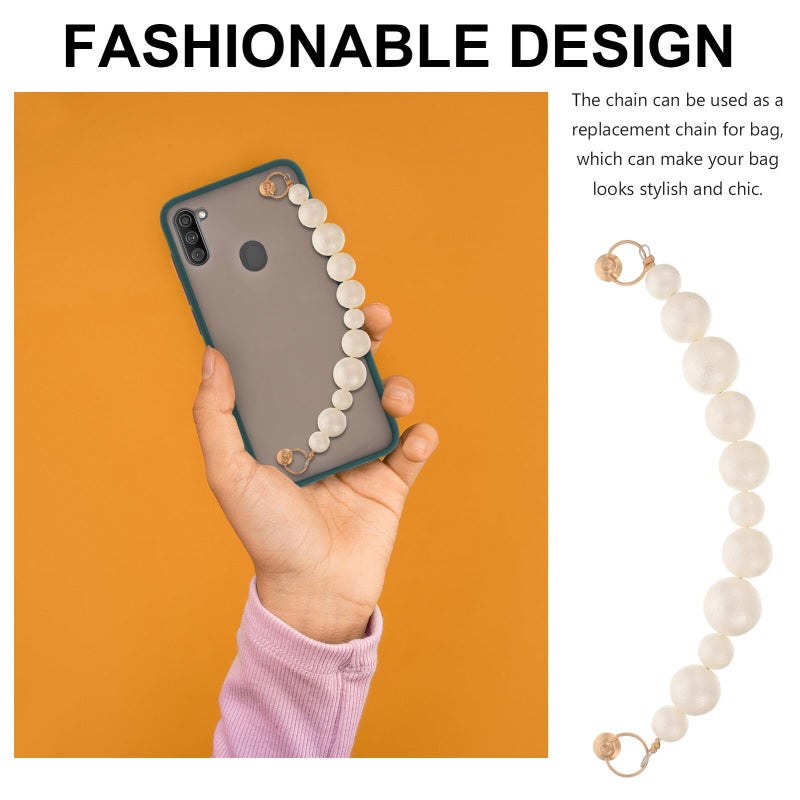 DIY Frosted Pearl Bracelet Bag Chain Strap Handmade Purse Handle Women Decorative Accessory - Image 4