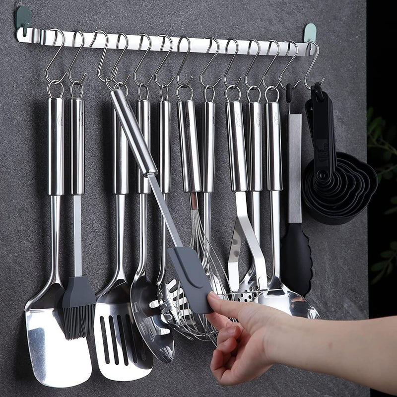 Berglander Kitchen Utensils Set 38 Pieces Stainless Steel Cooking Utensils Set Kitchen Gadgets Cookware Kitchen Tool Set with Utensil Holder Rack And Hooks For Hanging Dishwasher Safe - Image 5