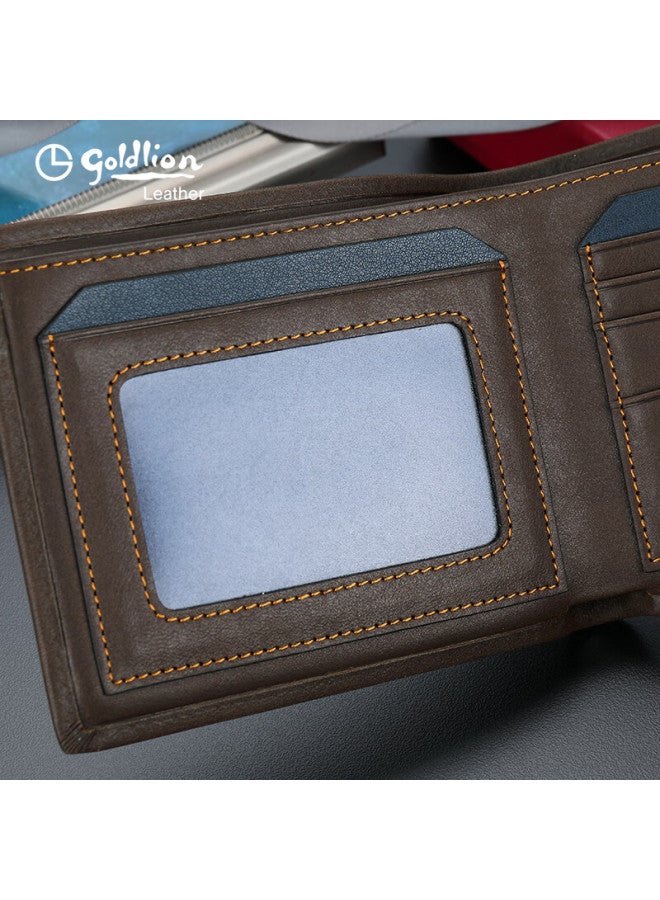 Goldlion Men's Wallet, Short Leather Billfold, Bifold Wallet With Multiple Card Slots, Gift Box, Birthday Present - Image 3