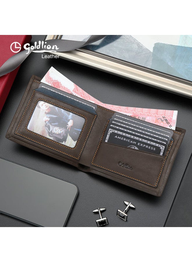 Goldlion Men's Wallet, Short Leather Billfold, Bifold Wallet With Multiple Card Slots, Gift Box, Birthday Present - Image 2