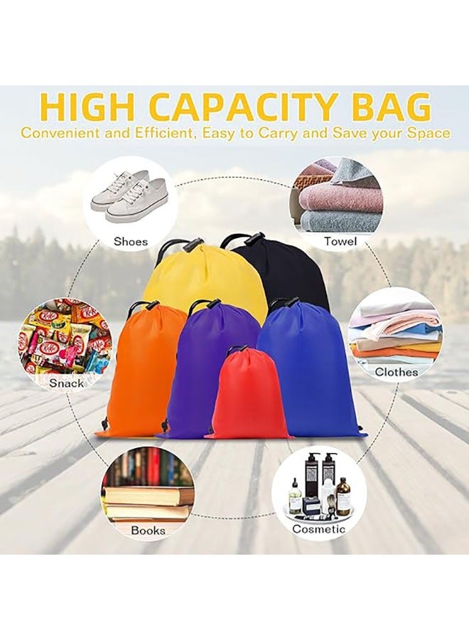 YelaJoy 6 Pack Waterproof Drawstring Bag,Toy Storage Bag,DIY Draw String Backpack,3 Size Sack Nylon Bag Ditty Bag for Gym Traveling, Hiking, Yoga, Shopping,Back to School(15x20cm, 23x30cm,22x45cm,Each Size 2 Pack) - Image 5