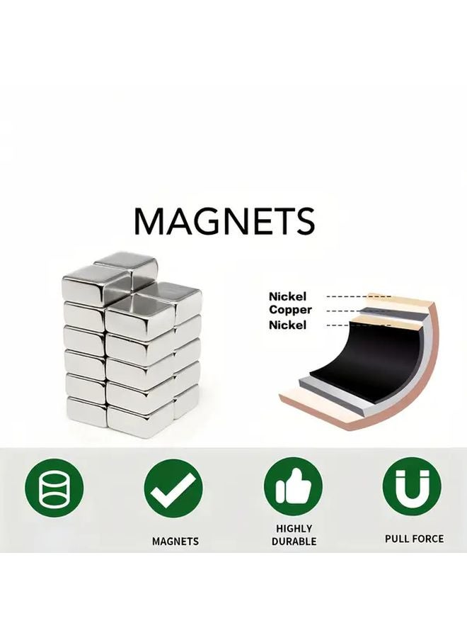 60pcs 10x10x5mm Square Bar Magnets Heavy Duty Strong Metal Fridge Kitchen Office - Image 3