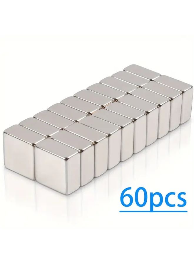 60pcs 10x10x5mm Square Bar Magnets Heavy Duty Strong Metal Fridge Kitchen Office - Image 1