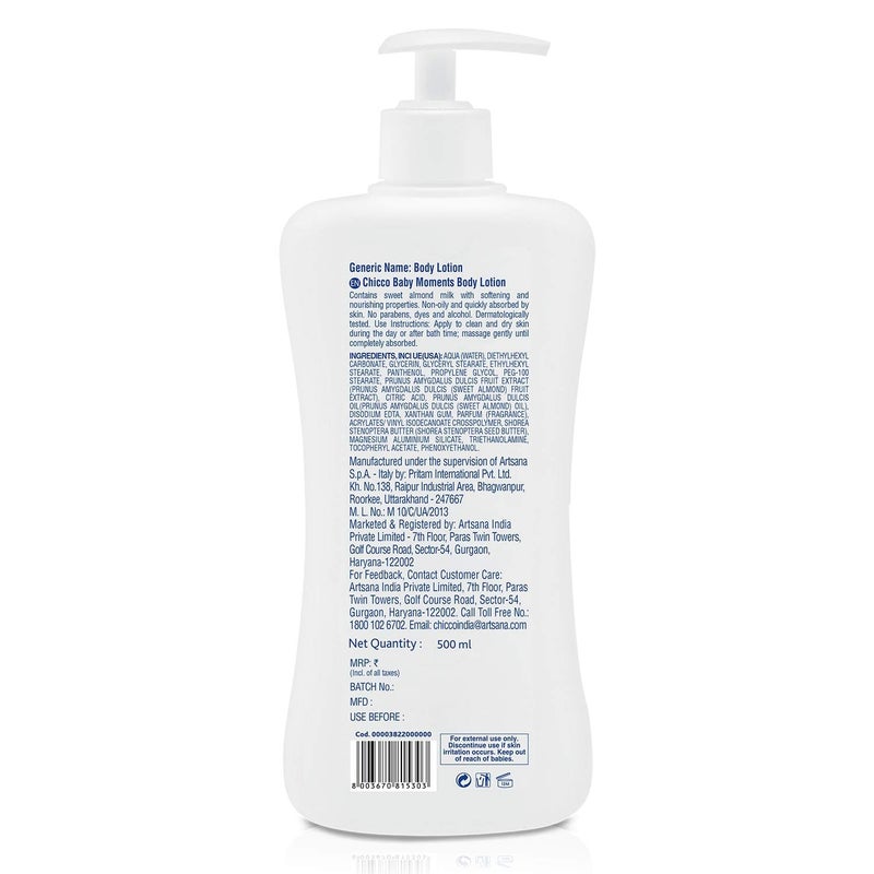Chicco Baby Moment Body Lotion Size 500 Ml - Image 3