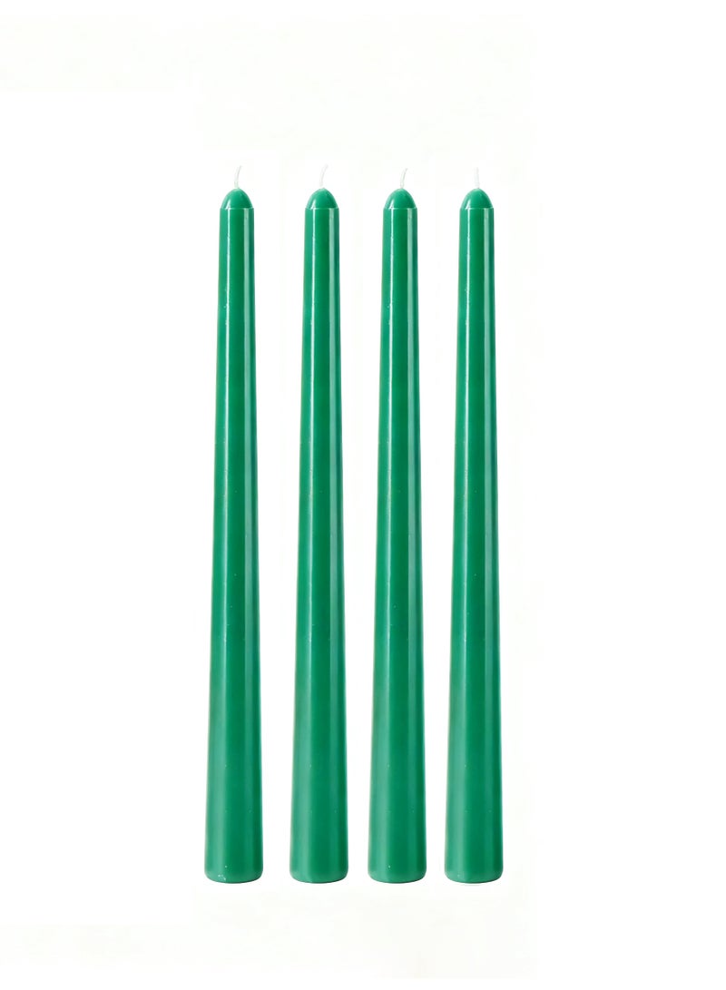 10 Inch Dark Green Taper Candles - 4 Pack, Fits All Candle Holders, Dripless Smokeless Candles for Dinner Table Wedding Decoration Valentine's Day Home Decor - 8-10 Hours Burning Time​ - Image 2