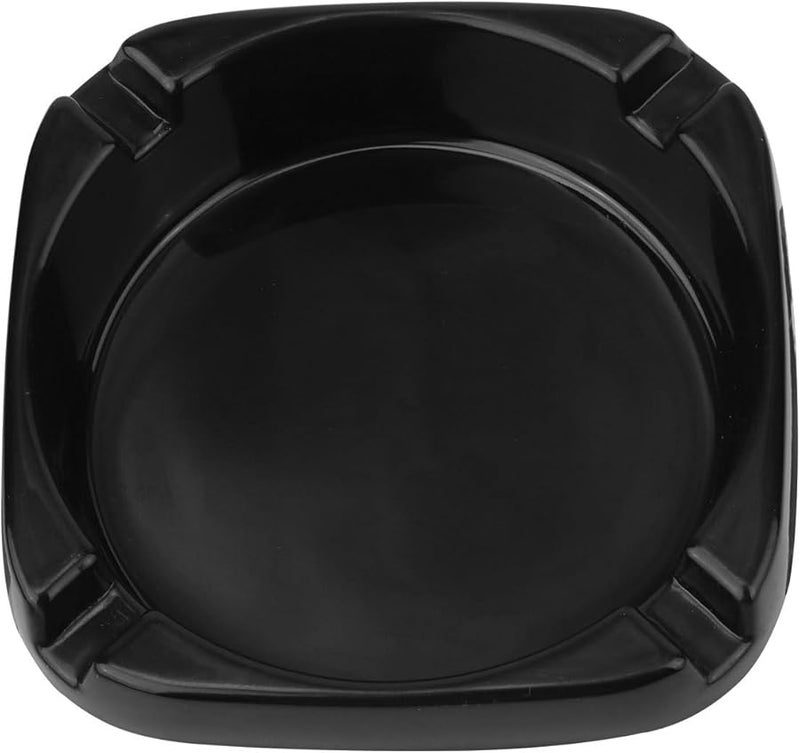 Black Square Imitation Porcelain Ashtray for Home Patio and Restaurant Use - Image 1
