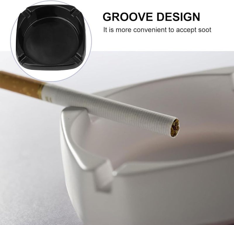 Black Square Imitation Porcelain Ashtray for Home Patio and Restaurant Use - Image 5