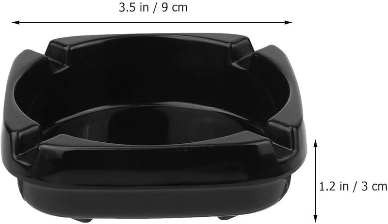 Black Square Imitation Porcelain Ashtray for Home Patio and Restaurant Use - Image 3